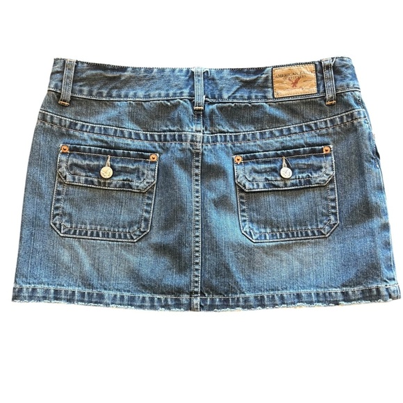 Y2K American Eagle Denim/Jean Mini Skirt Size 8 100% Cotton - Picture 2 of 5
